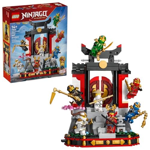 LEGO NINJAGO Ninja Character Display 15th Anniversary Building Toy for Kids, Ages 14+ - Ninja Playset W/Elemental Master of Lightning + 7 Minifigures - Gift Idea for Teen Boys & Girls - 71866