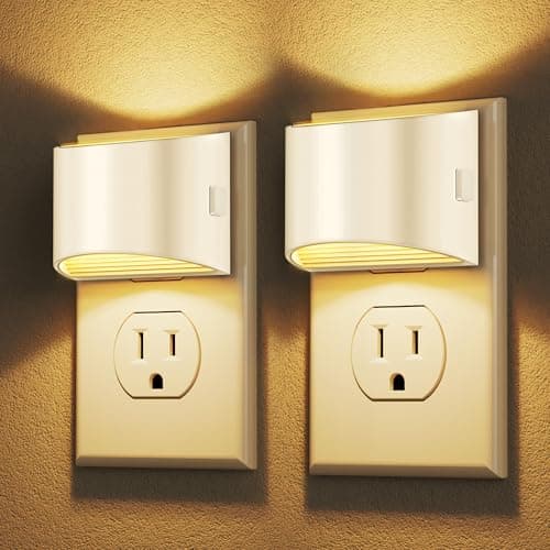 DORESshop LED Night Light[2 Pack], Night Lights Plug into Wall, 3 Level Brightness Adjustable Plug in Night Light, Dusk to Dawn Sensor Nightlights for Adults,Bedroom,Bathroom,Hallway, 3000K Warm White