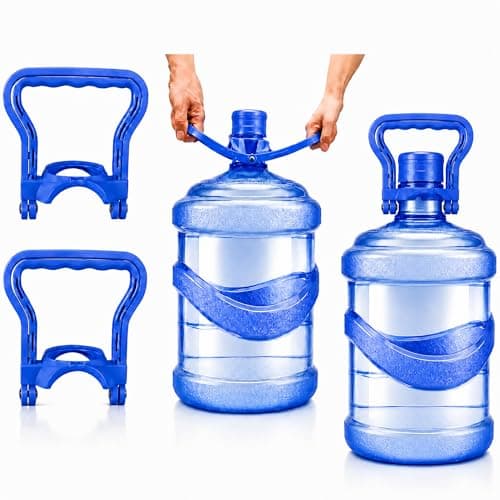 Storbuffs 5 Gallon Water Bottle Handle, 2-Pack 5 Gallon Water Carrier, Heavy Duty Water Jug Carrier with Non-Slip Ergonomic Grip for Single or 2-Person Lift, Universal Fit,No Jug