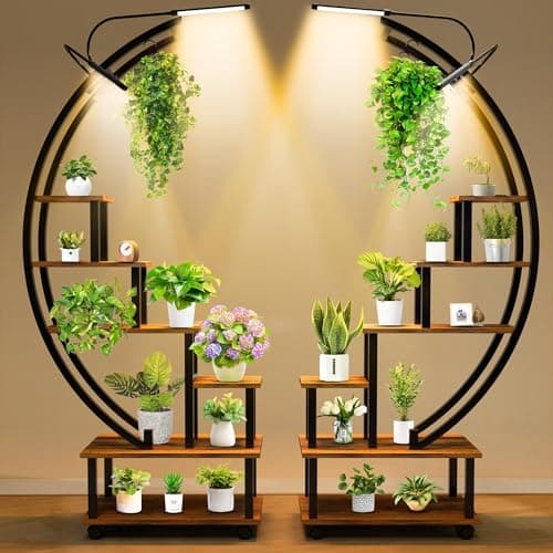 HOPERAN Plant Stand with Grow ...or Living Room, Patio, Balcony