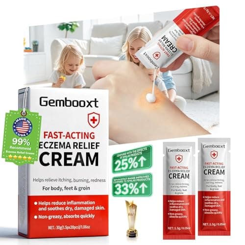 2026 Upgrade Eczema Cream【GMP Certified - Maximum 1% Hydrocortisone Strength】Eczema Relief Cream【NO.1-24H Deep Soothing】Fast-Acting Skin Recovery Tech for Rash, Redness, Inflammation & Bug Bites,20PCS