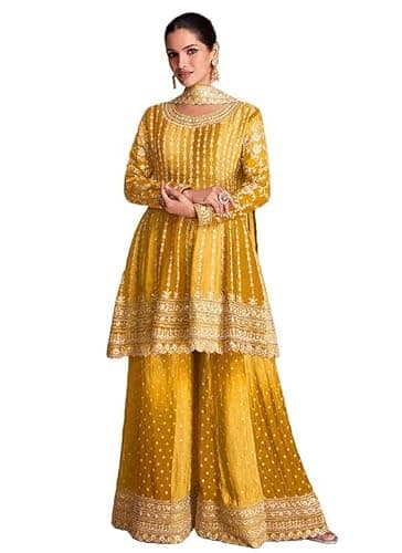 Shreeva Fashion Ready to Wear Pakistani Indian Designer Embroidered Sharara Suit Set for Womens
