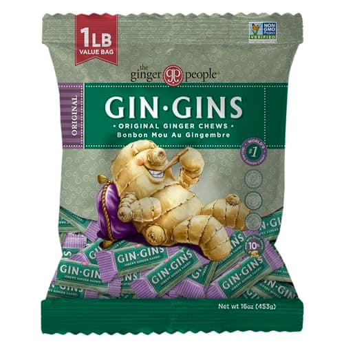 GIN GINS Original Ginger Chews...ge 1 lb Bag (16oz) – Pack of 1