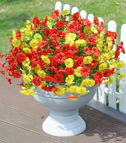 12-Bundles Ivydale Artificial Outdoor Flowers UV-Resistant Faux Plants Mix (6 Orange, 6 Yellow) $9.99 + Free Shipping w/ Prime or on $35+