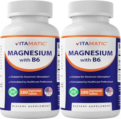 [SnS, AC] $10.44* | 2-Pack 180-Count Vitamatic Magnesium Glycinate 500mg w/ B6 Tablets at Amazon