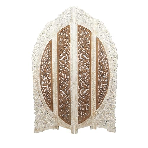 Deco 79 Mango Wood Floral Hand...artition 62" x 1" x 72", Brown