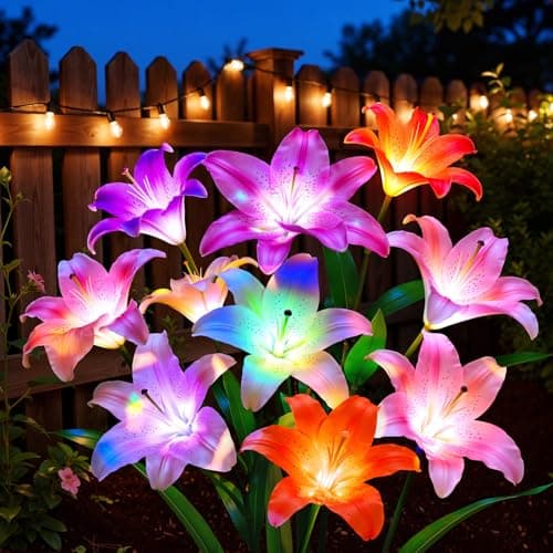 4-Pk LETMY 6-Head Lily Solar Flower Lights $18.20