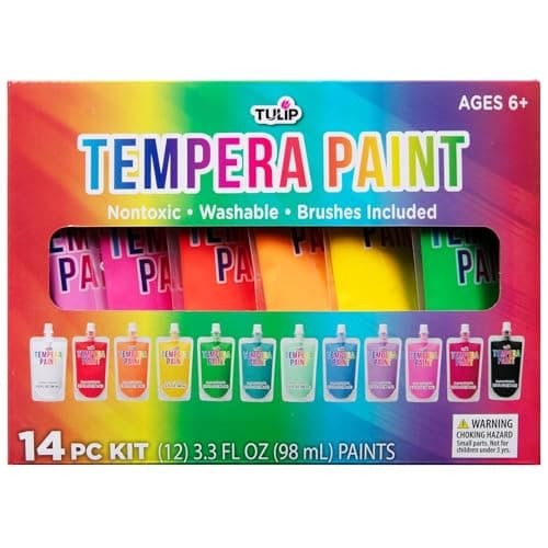 TULIP Washable Tempera Paint P...or Kids, 12 Rainbow Colors, 6+