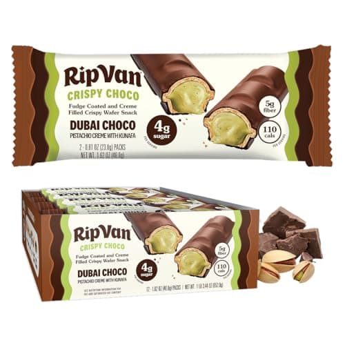[SnS] $10.52 | 12-Pack Rip Van Dubai Pistachio Creme w/ Kunafa Crispy Chocolate Snack Bars at Amazon