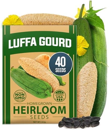 Heirloom Non-GMO Luffa Gourd Seeds 40-Count for $5.00 + free shipping w/ Prime