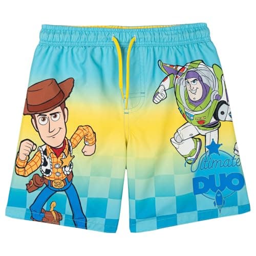 Disney Toy Story Toddler Boys Swim Trunks Bathing Suit UPF 50+ Blue/Yellow 2T