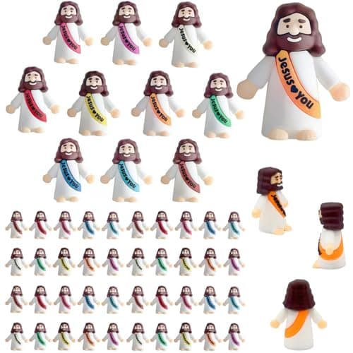 Eastcom 50 Pack 10 Color Little Jesus Figures,Jesus Loves You Figures.