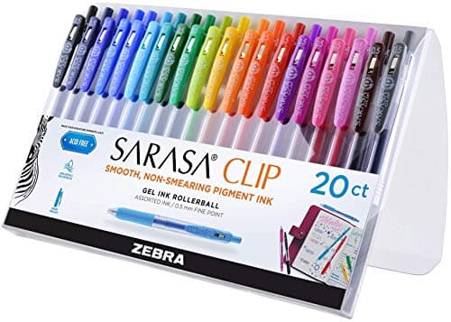 Zebra Pen Sarasa Clip Retracta...d Planner Use, 20-Pack (47220)