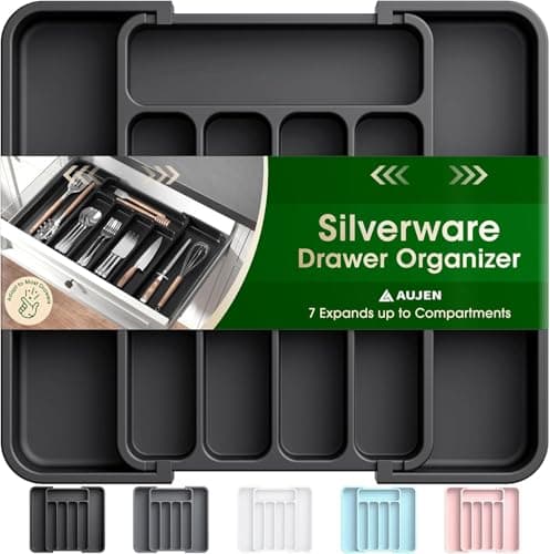 Aujen Expandable Kitchen Drawer Organizer w/ Adjustable Compartments $3.99 + Free Shipping w/ Prime or on $35+