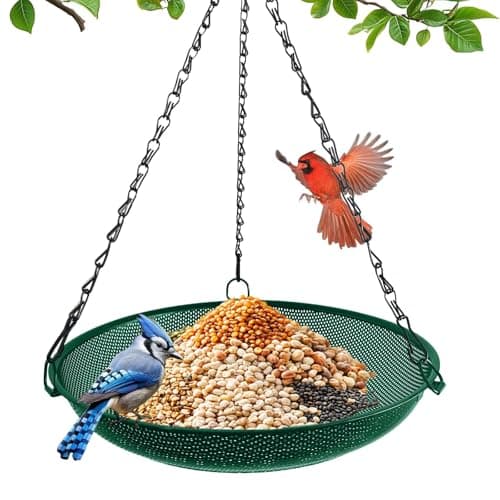 VIHSIPR Hanging Platform Bird Feeder, 12 in, Green