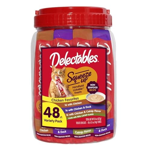 48-Ct 0.5oz. Delectables Squeeze Lickable Cat Treats (Chicken Favorites) $18.55