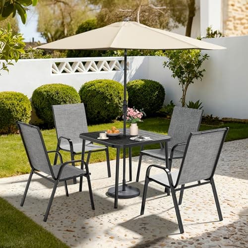 Pamapic Outdoor Dining Sets fo... Backyard, and Poolside (Grey)