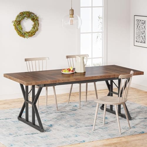 Tribesigns Farmhouse Dining Ta...uty Metal Legs for Dining Room