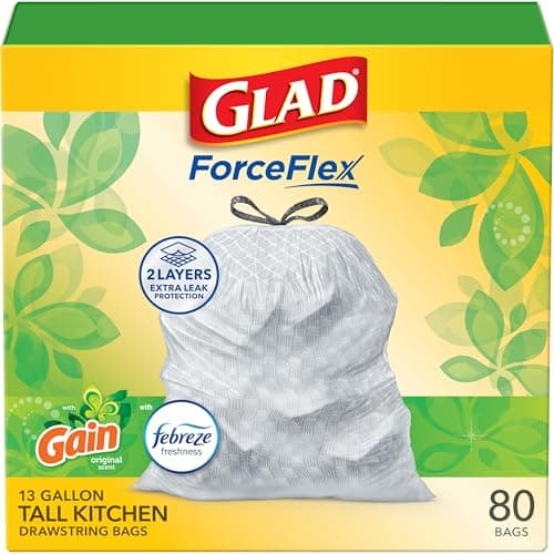 Glad ForceFlex Tall Kitchen Dr...inal, 80 Ct (Package May Vary)