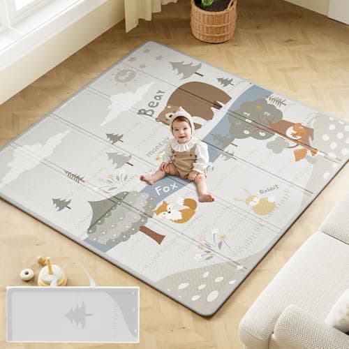 Fodoss Baby Play Mat, 59x59inc...Baies, Neutral Design Play Mat