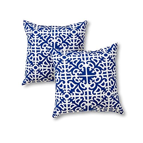 Greendale Home Fashions Outdoo...ve Throw Pillow, 2-Pack, Azure