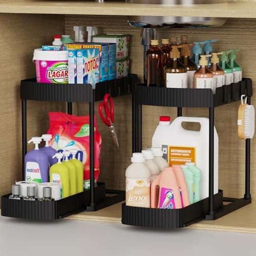 $15.98: 2-Pack 12.8" Ukeeptap Multi-Purpose Pull-Out Under Sink Storage Organizers at Amazon