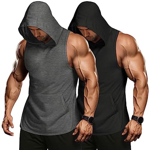 2-Pack COOFANDY Men's Workout Hooded Tank Tops $13.99 + Free Shipping w/ Prime or on $35+