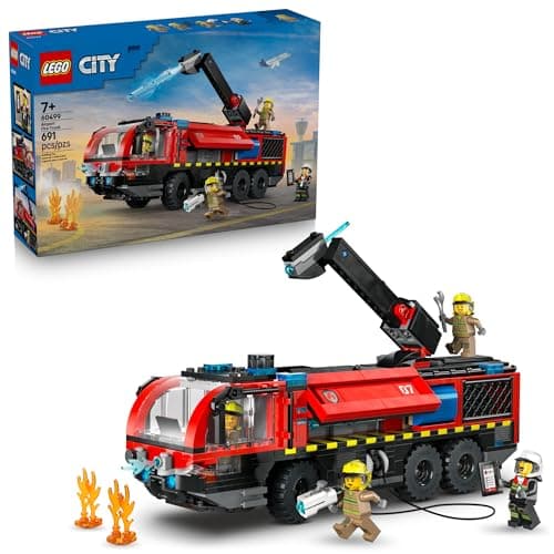 691-Pc LEGO City Airport Fire Truck Building Set $56 + Free S&H