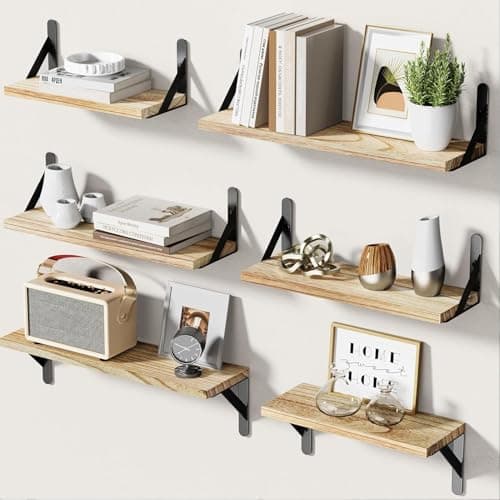 [Prime] 6-Pack AMADA HOMEFURNISHING Wooden Floating Wall Shelves $13.99 + Free shipping