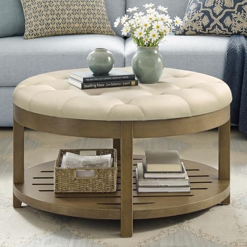 SONGMICS Storage Ottoman with ...nches, Summer Sand ULSF053LF01