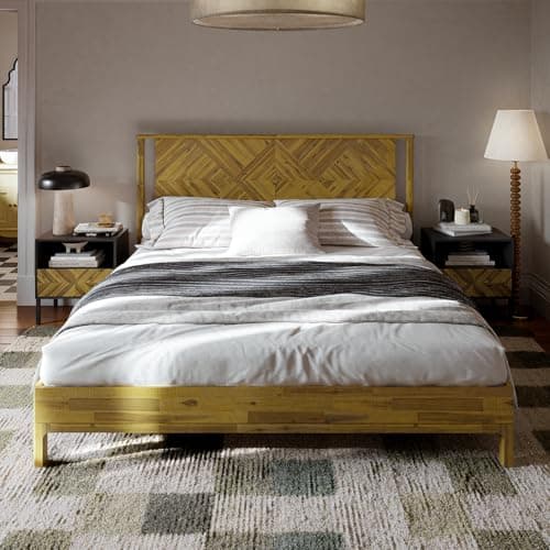 Bme Ethan Solid Wood King Bed ...x Spring Needed - Rustic Brown