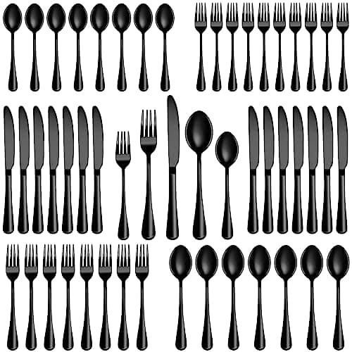 60-Piece Black Silverware Set $20 + Free Shipping w/ Prime or on $35+