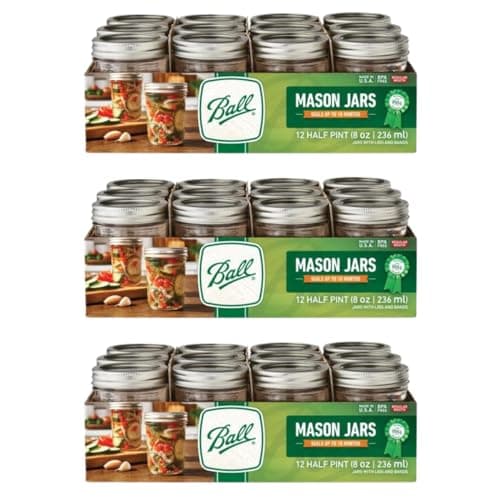 36-Pack 8-Oz Ball Regular Mouth Glass Mason Jars w/ Lids & Bands $22.39 ($0.62/each) + Free Shipping w/ Prime or on $35+