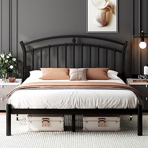 Feonase Full Black Bed Frame, ...age, Noise-Free, Easy Assembly