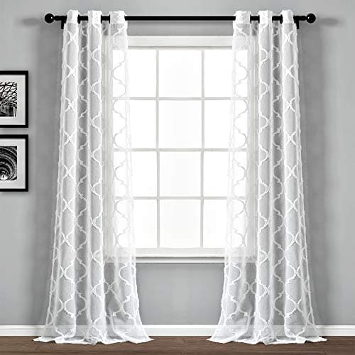 Lush Decor Avon Trellis Gromme...ir, 95" Long x 38" Wide, White