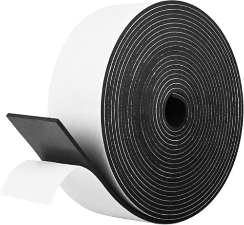 Kikerike Self Adhesive Foam Tape Weatherstrip 2In x 1/8In x 20Ft High Density Foam Insulation Strips Seal Weather Stripping with Strong Adhesive for Door and Window Sound Isolation Soundproofing