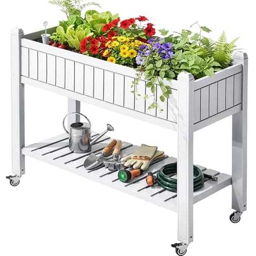 YITAHOME 42.5x17.3x35.4 in Rai...etables, Flowers, Herbs, White