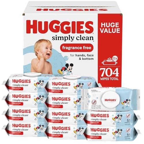 Select Accts: 11-pk 64-ct Huggies Simply Clean Unscented Baby Diaper Wipes $14.70 w/ S&S