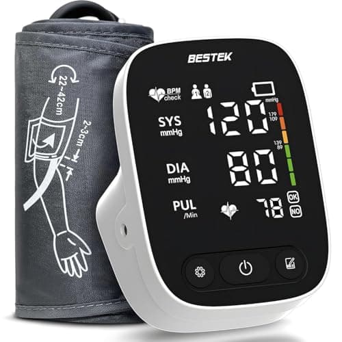 BESTEK Blood Pressure Monitor Automatic Arm BP Cuff (9"-17" Adjustable) $14.95