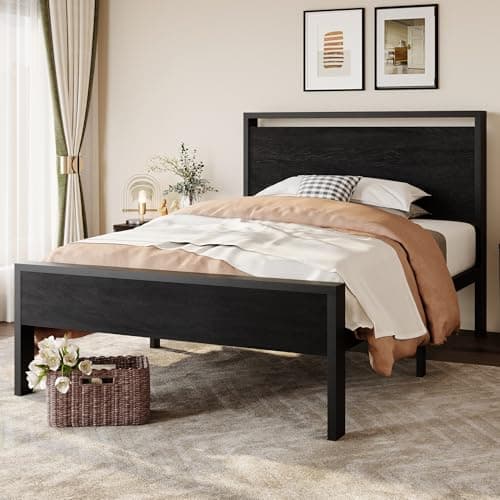 SHA CERLIN 14 Inch Twin Size M... Duty Slats Support, Black Oak