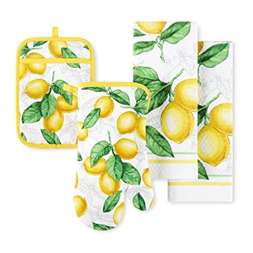 Martha Stewart Lots of Lemons ...lder Set, 4-Pack, White-Yellow