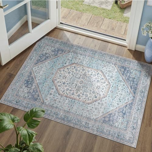 2' x 3' DCX Machine Washable Non-Slip Vintage Floral Entryway Rug (Blue) $7.99 + Free Shipping w/ Prime or on $35+