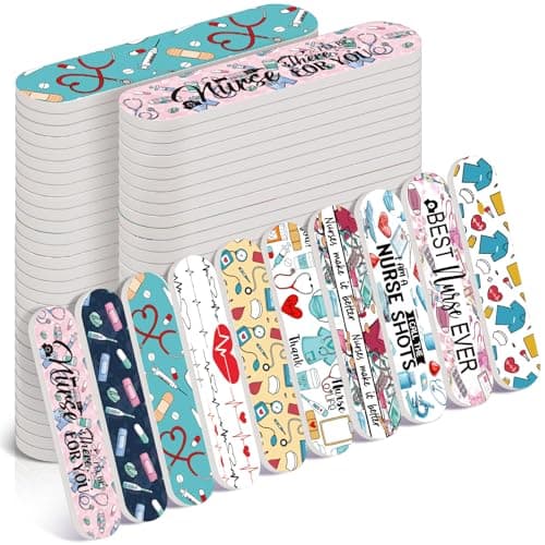 Lanties 50 Pcs Nurse Gifts for Women Bulk Rn Appreciation Nail File Bulk Mini Nursing Emery Board Nail Files Nurse Appreciation Gifts for Nurses' Week Female Dental Medical Assistant