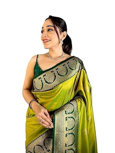 Graceful Soft Silk Swan Motif Saree With Blouse Piece For Wedding Women Gift Item Pack Of 1