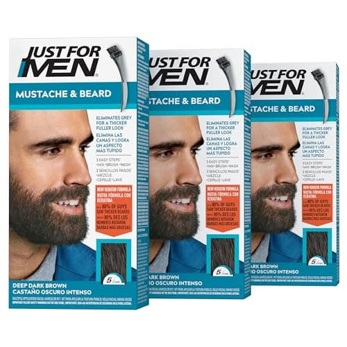 Just for Men Mustache & Beard Deep Dark Brown Dye 3-Pack for $6 + free shipping w/ Prime