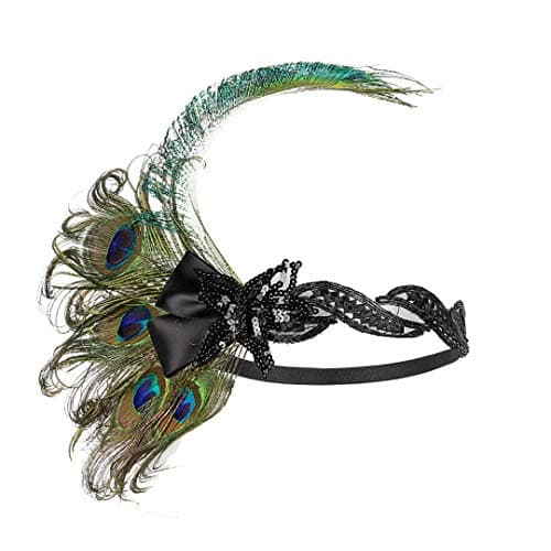 Lovfingu 1920s Headpiece Great Gatsby Accessories Flapper Headband Roaring 20s Wedding Headpieces Hairband 13 Green