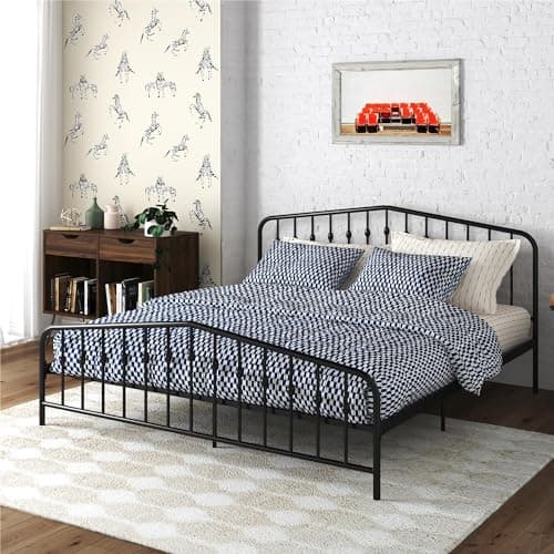 Novogratz Bushwick Modern Meta... Box Spring, King Size - Black
