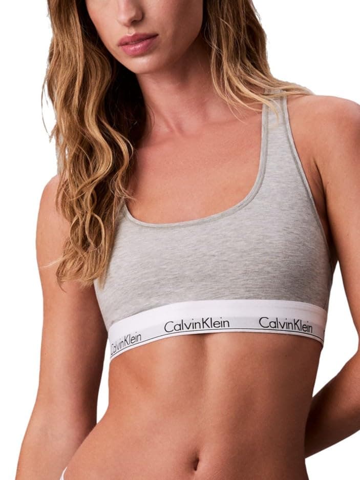 Icon Cotton Modal Unlined Bralette Grey Heather