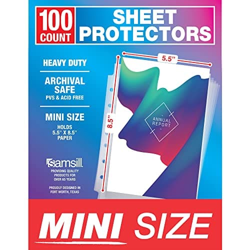 Samsill Mini Sheet Protectors ...7 Hole, Top Loading, Acid Free