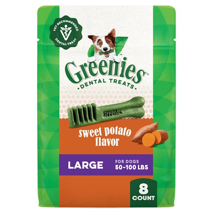Greenies Dental Bone Dog Treat Sweet Potato Large 12oz